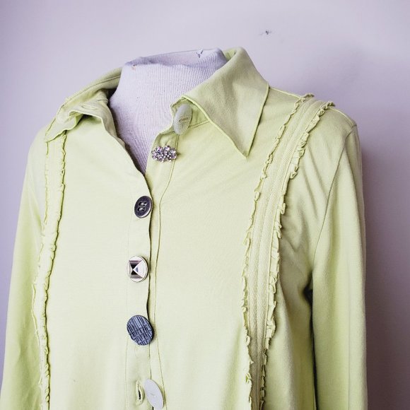 NEON BUDDHA Unique Boho Mixed Button Green Jacket - Picture 5 of 9
